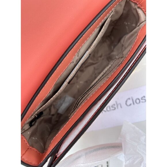 Michael Kors crossbody shoulder bag carmen small monogram flap purse Sherbert - Picture 6 of 9